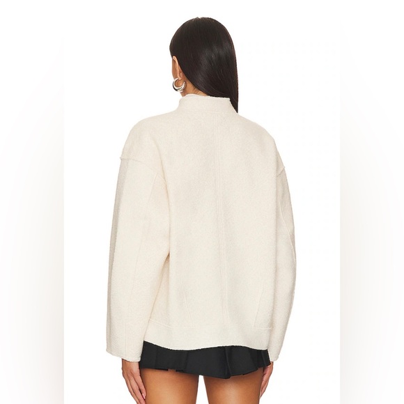 Free People Willow Embellished Bomber Jacket in Ivory Brand New Size XS oversize - Picture 5 of 13